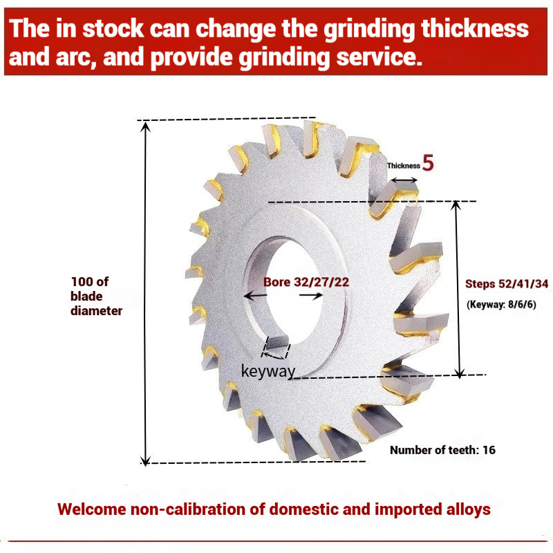 1056-Alloy three-face milling cutter can be customized tungsten steel 63 80 100 125 YW2 steel parts milling slot welding disk cutter Shandong Denso Pricision Tools Co.,Ltd.
